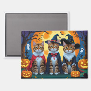 Bengalisch Cats Pumpkin Halloween Funny Magnet