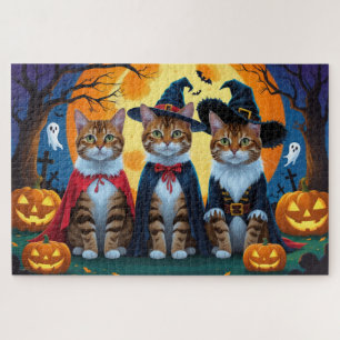 Bengalisch Cats Pumpkin Halloween Funny Puzzle