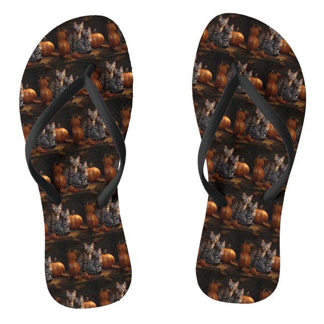 Bengalisch Kitten Autumn Delight Pumpkin Flip Flops (Fußbett)