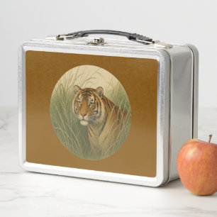 Bengalisch Tiger Brown Metal Lunchbox