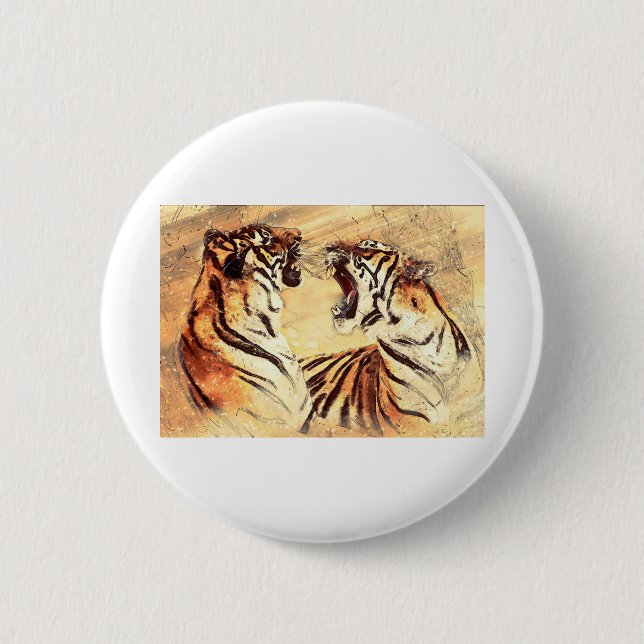 Bengalisch Tiger Cat Feline Mammal Exotic Wildcat Button (Vorderseite)