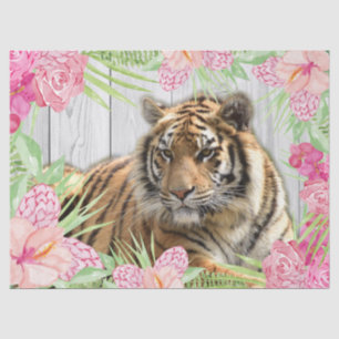 Bengalisch Tiger Floral Tropenpalme Decoupage Seidenpapier
