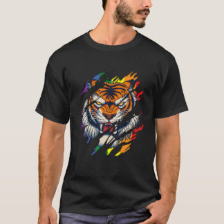 Bengalisch Tiger LGBT Gay Pride Tiger Scratch Tee