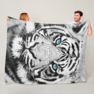 Bengalisch Tiger Personalisiert White Tiger Fleecedecke