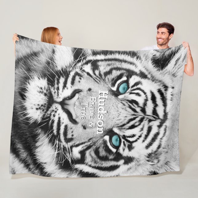 Bengalisch Tiger Personalisiert White Tiger Fleecedecke (Beispiel)