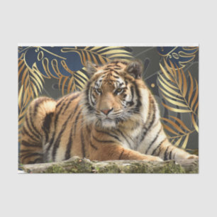 Bengalisch Tiger Tropenpalme Decoupage Seidenpapier