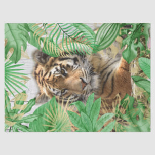 Bengalisch Tiger Tropenpalme Decoupage Seidenpapier