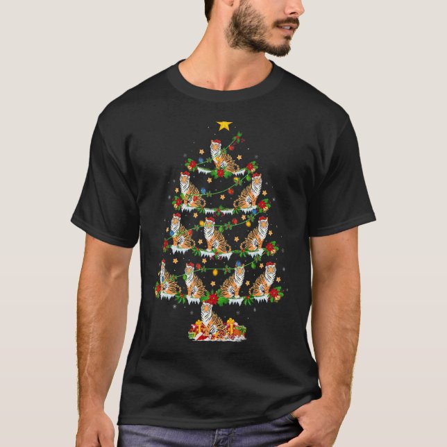 Bengalisch Tiger Xmas Läden Bengalisch Tiger Weihn T-Shirt (Vorderseite)