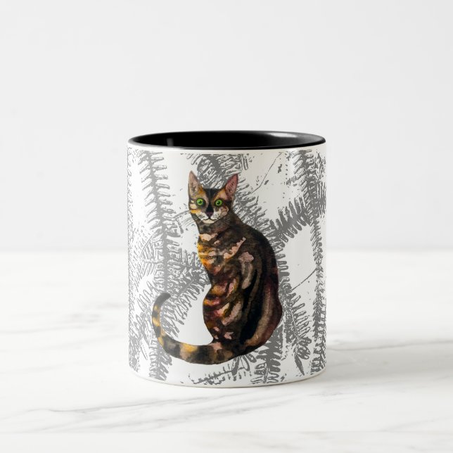 Bengalische Cat Zwei-Tone-Kaffee-Tasse Zweifarbige Tasse (Mittel)
