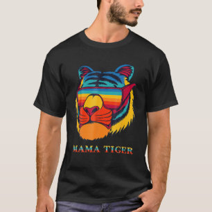 Bengalische Coole Tiger Sonnenbrille Vintag Farbig T-Shirt