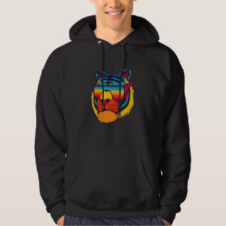 Bengalische Coole Tigerbrille Vintag Tiger L Hoodie