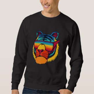 Bengalische Coole Tigerbrille Vintag Tiger L Sweatshirt