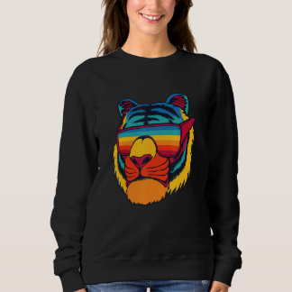 Bengalische Coole Tigerbrille Vintag Tiger L Sweatshirt