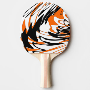 Bengalische Farbtöne in orangefarbenen und schwarz Tischtennis Schläger
