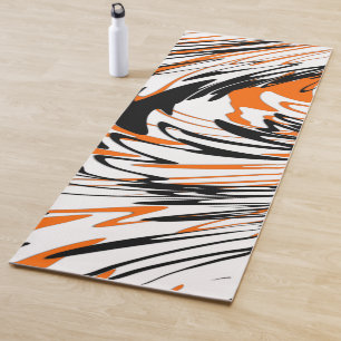 Bengalische Farbtöne in orangefarbenen und schwarz Yogamatte