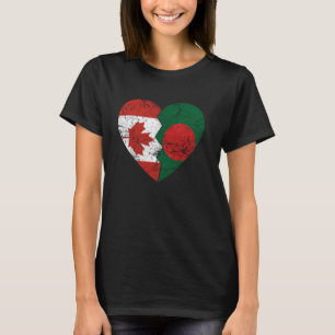 BENGALISCHE Kanadische Flaggen Herz Kanada Banglad T-Shirt