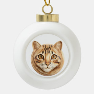 Bengalische Katze 3D Inspiriert Keramik Kugel-Ornament