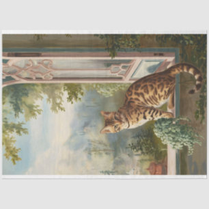 Bengalische Katze in einer Vintagen Farbentfernung Seidenpapier