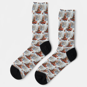Bengalische Katze in Sledge Let it Schnee Weihnach Socken