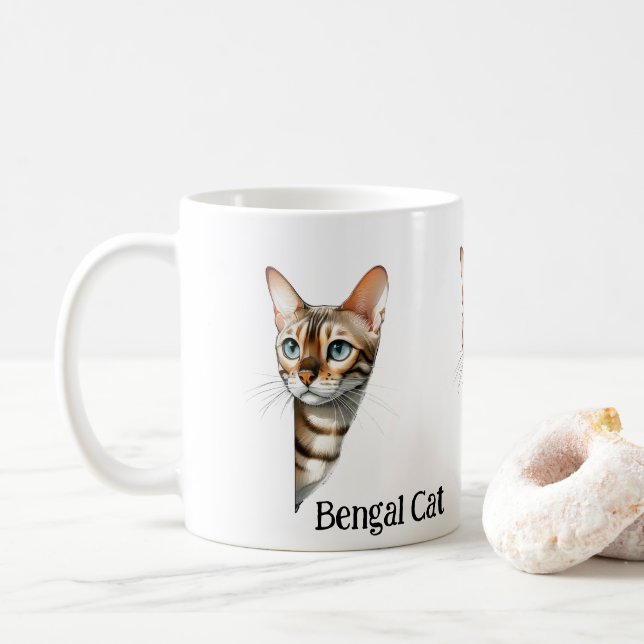 Bengalische Katze Kaffeetasse (Mit Donut)