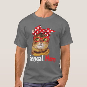 Bengalische Katze Mama Niedliche Katze mit Bandana T-Shirt