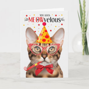 Bengalische Katze MEOWvelous Geburtstag Karte