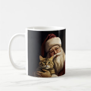 Bengalische Katze mit Weihnachtsfeiertag Kaffeetasse