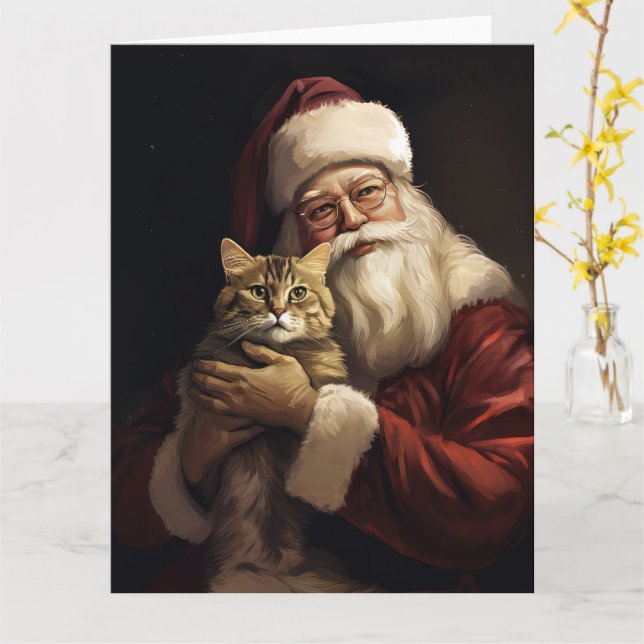 Bengalische Katze mit Weihnachtsfeiertag Karte (Gelbe Blume)