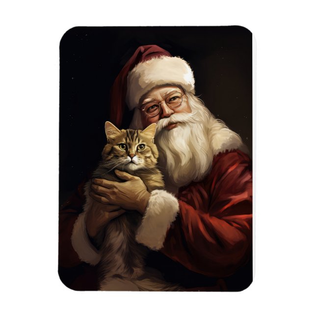 Bengalische Katze mit Weihnachtsfeiertag Magnet (Vertikal)