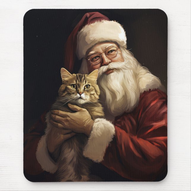 Bengalische Katze mit Weihnachtsfeiertag Mousepad (Vorne)