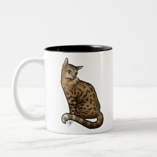 Bengalische Katzen mit Gepunkteten Mänteln Zweifarbige Tasse
