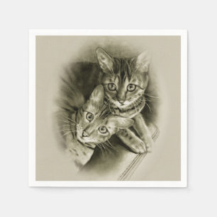 Bengalische Katzen-Paare, ursprüngliches Serviette