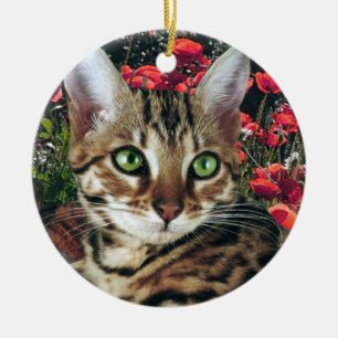 Bengalische Katzen-Verzierungen Keramik Ornament