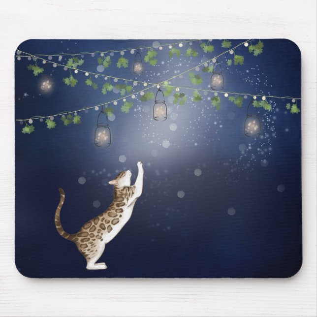 Bengalische Katzenruten und Glühwürmchen Mousepad (Vorne)