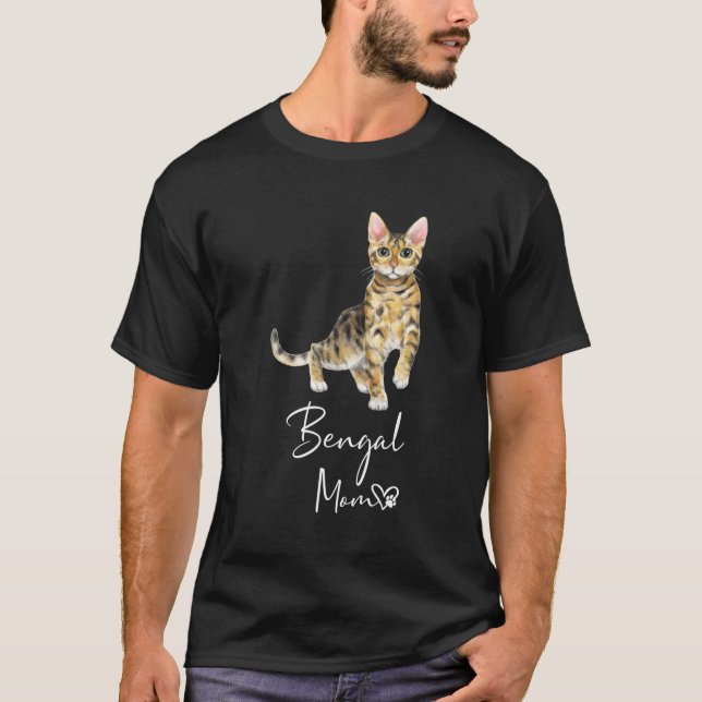 Bengalische Mama Katze Mutter Kitten T-Shirt (Vorderseite)