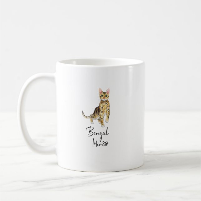 Bengalische Mama Niedlich Katzenmutter Geschenk fü Kaffeetasse (Links)