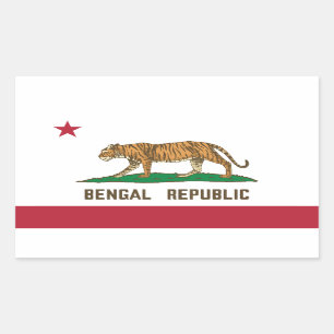 Bengalische Republik Tiger Flagge Bengali Rechteckiger Aufkleber