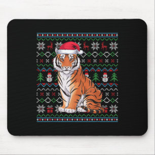 Bengalische Tiger Liebhaber Xmas Weihnachtsmann Mousepad