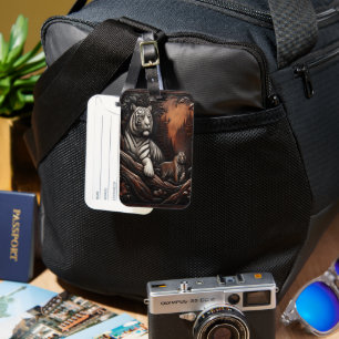 Bengalische Tigerfamilie in Twilight Forest Gepäckanhänger