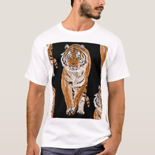 Bengalische Tigerskizze: Vintage Tierausgabe T-Shirt