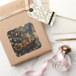 Bengalische Weihnachtsreise Quadratischer Aufkleber