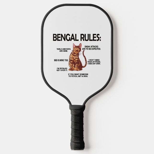 Bengalischer Cat Lover Geschenke Katzenbesitzer Ro Pickleball Schläger (Vorderseite)