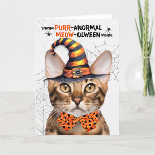 Bengalischer Halloween Cat PURRanormal MEOWolween Feiertagskarte