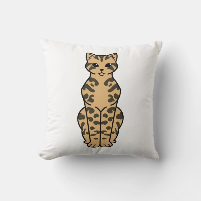 Bengalischer Katzen-Cartoon Kissen (Vorderseite)