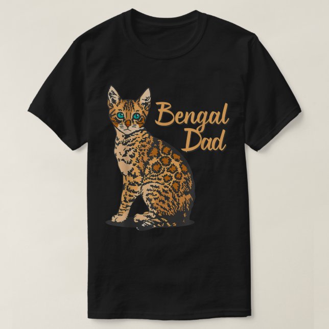 Bengalischer Katzen-Vater I Haustierfreund T-Shirt (Design vorne)