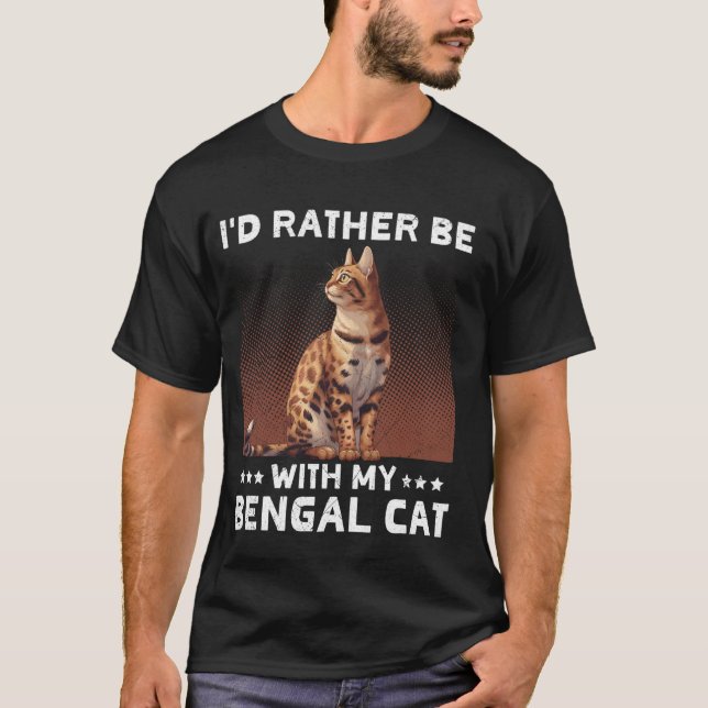 Bengalischer Katzenbesitzer RATHER MIT MEINEM BENG T-Shirt (Vorderseite)