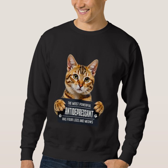 Bengalischer Katzenbesitzer Vier Legen und Meows B Sweatshirt (Vorderseite)