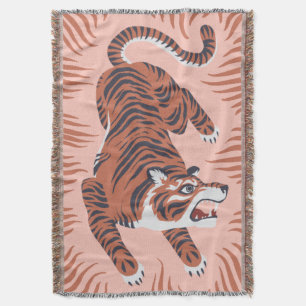 Bengalischer Tiger in rosa Throw Decke