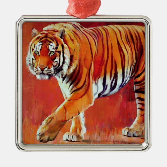 Bengalischer Tiger Ornament Aus Metall (Vorne)