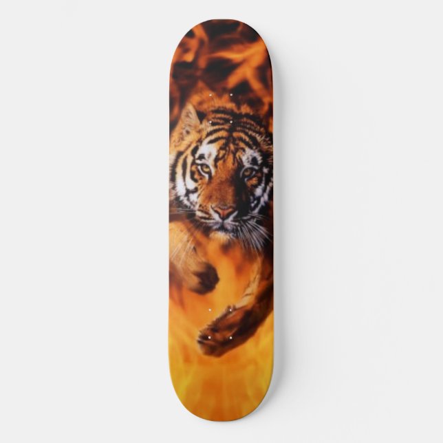 Bengalischer Tiger-springendes Flammen SB Skateboard (Vorderseite)